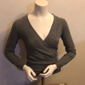 Grey wrap sweater